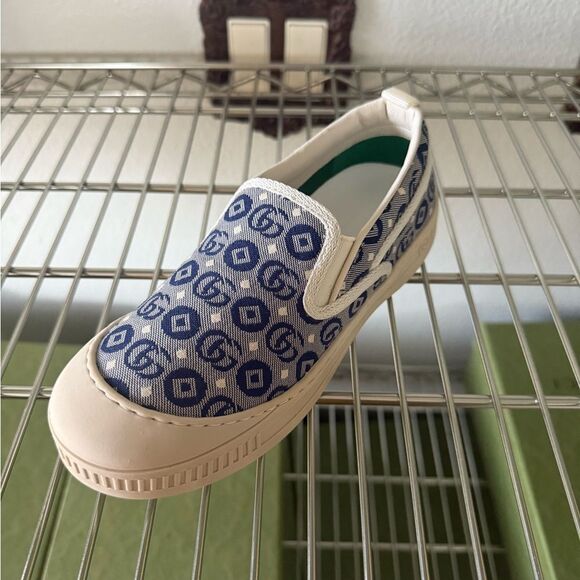 Kids Slip-On Shoes - Blue Pattern - Picture 1 of 7
